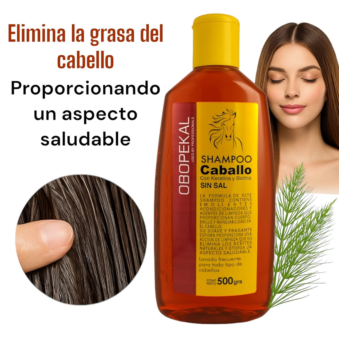 Shampoo Cola de Caballo para Cabello Obopekal 500 gr  4
