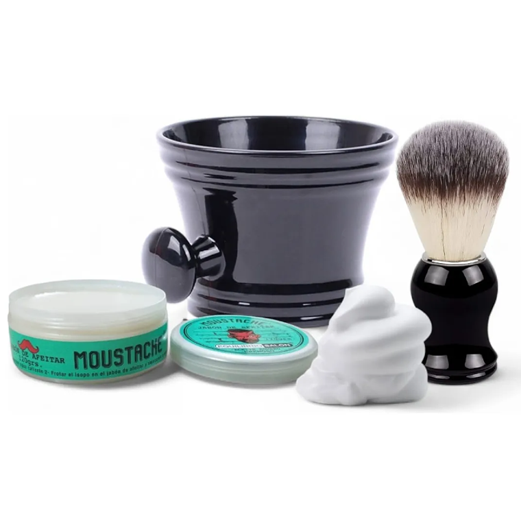 Jabón Afeitar Hisopo Tazón Kit Afeitado Clasico Hacer Espuma 1