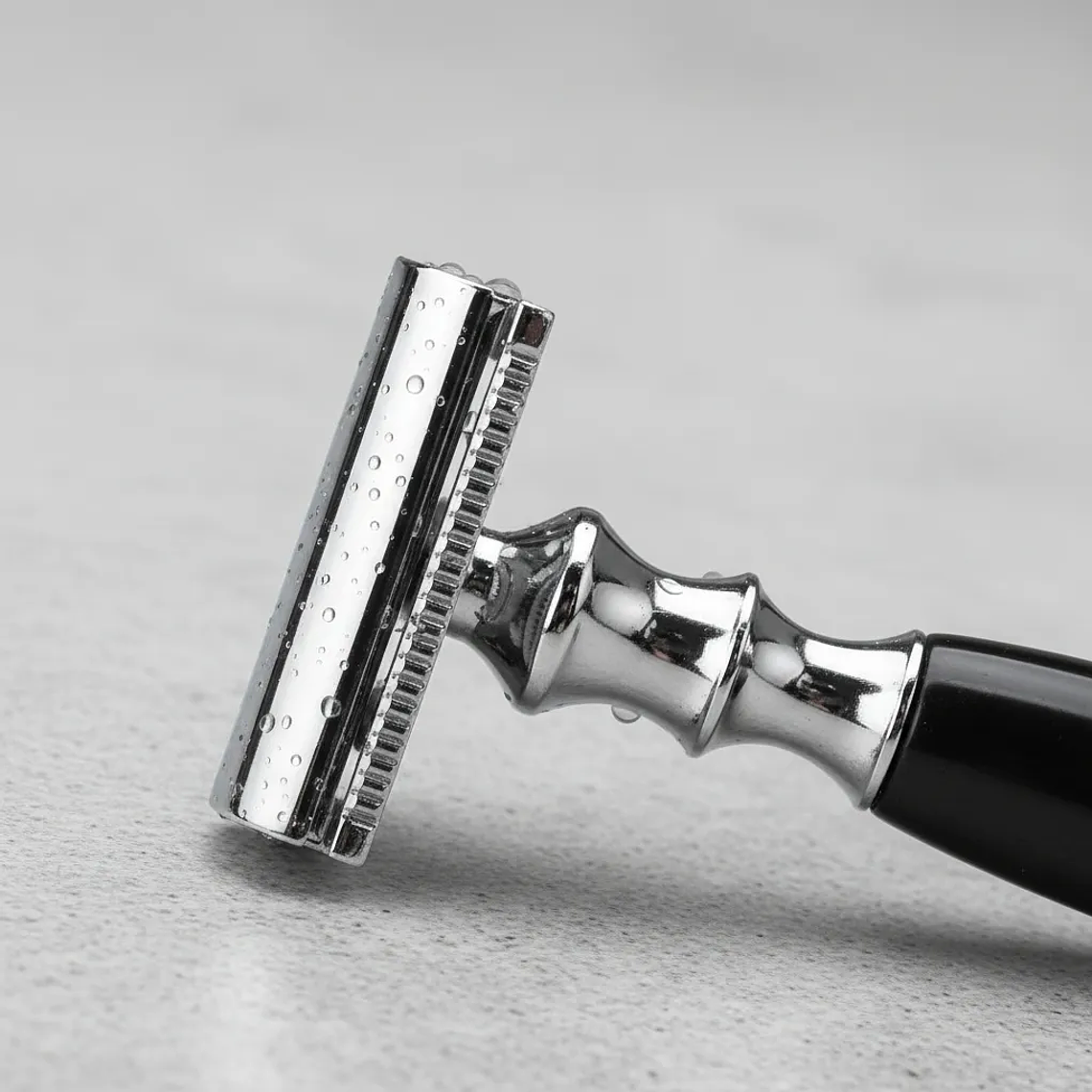 Kit Afeitar Clásico Con Taza + Hisopo + Rastrillo Doble Filo Inoxidable 7