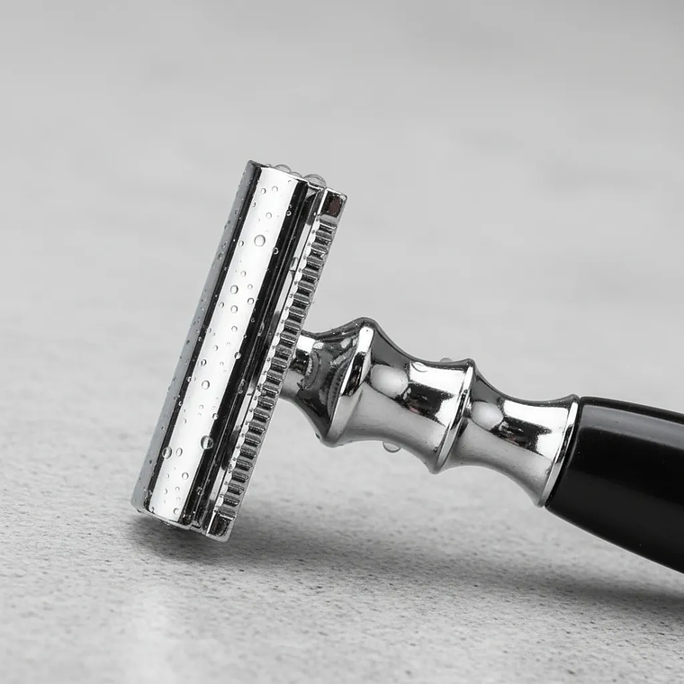 Kit Afeitar Clásico Con Taza + Hisopo + Rastrillo Doble Filo Inoxidable 7