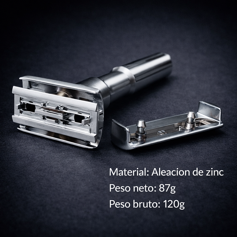 Kit Navaja Rasuradora Clásica Jabón Afeitar Hisopo Barbería Maquinilla Safety Razor Ajustable Neceser Jabón Brocha Cuchillas 2