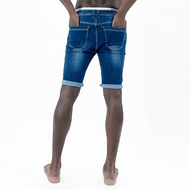 Jeans Bermuda Confort Verdoso Rota Para Hombre 3