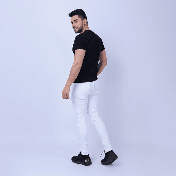 Jeans Hombre Jogger Blanco Roto 3