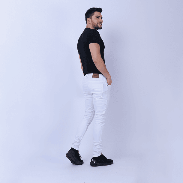 Jeans Hombre Confort Blanco 3