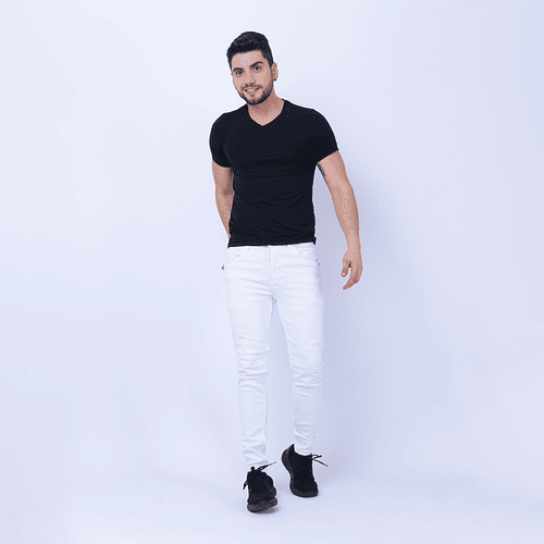 Jeans Hombre Confort Blanco
