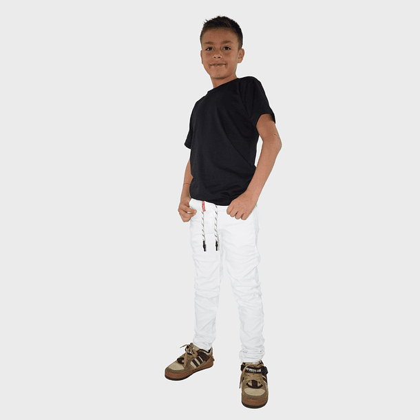 Jeans Niño Jogger Blanco 3