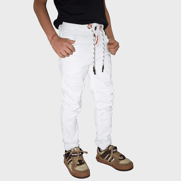 Jeans Niño Jogger Blanco 4