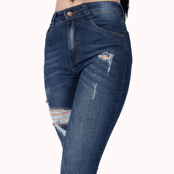 Jeans Para Mujer Tiro Alto Medio Pardo 3