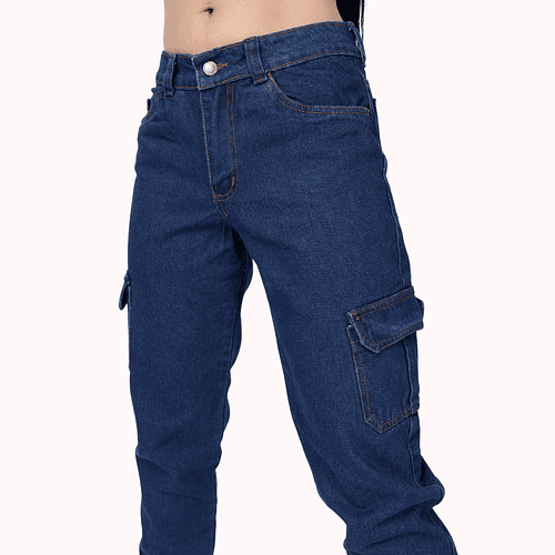 Jeans Tipo Cargo/Camuflado Para Mujer Industrial