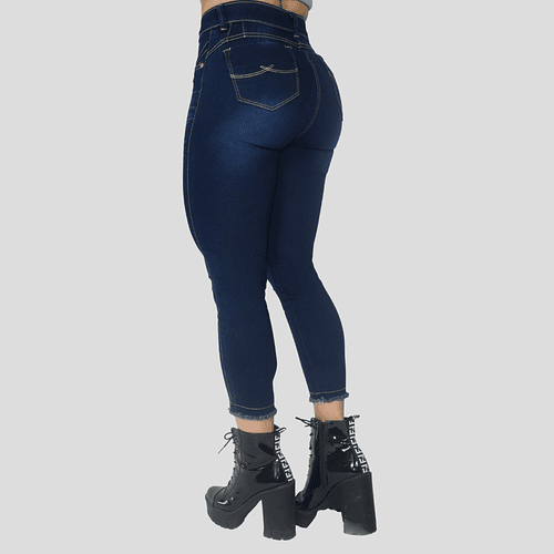 Jeans Capri Para Mujer Azul Industrial