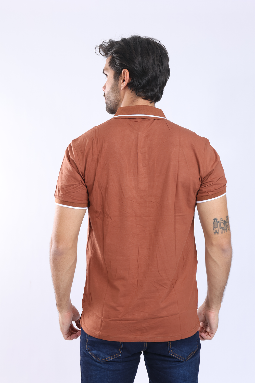 Camisetas tipo polo para hombre - TERRACOTA