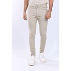 Jeans confort para hombre tono beige 4