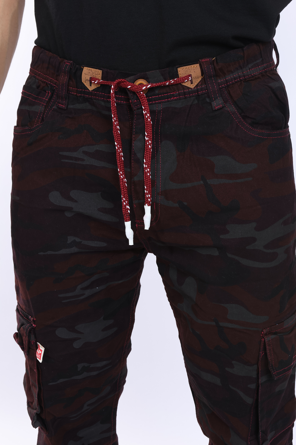 Burgundy Military Drill Cargo Jogger 4