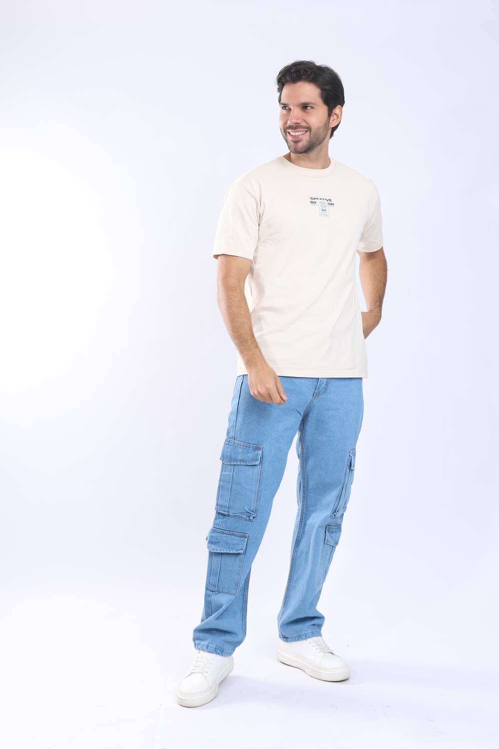 Jean Wideleg Para Hombre -Tono Claro