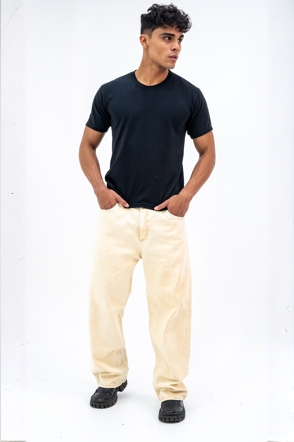 Oversize para hombre tono beige frosteado