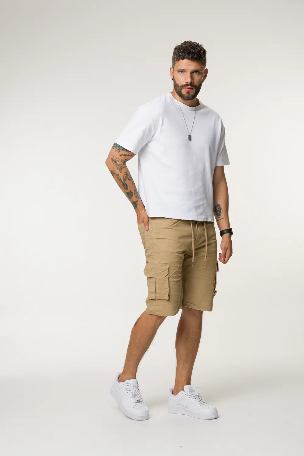 073 BERMUDA CARGO DRIL TONO CAQUI 5