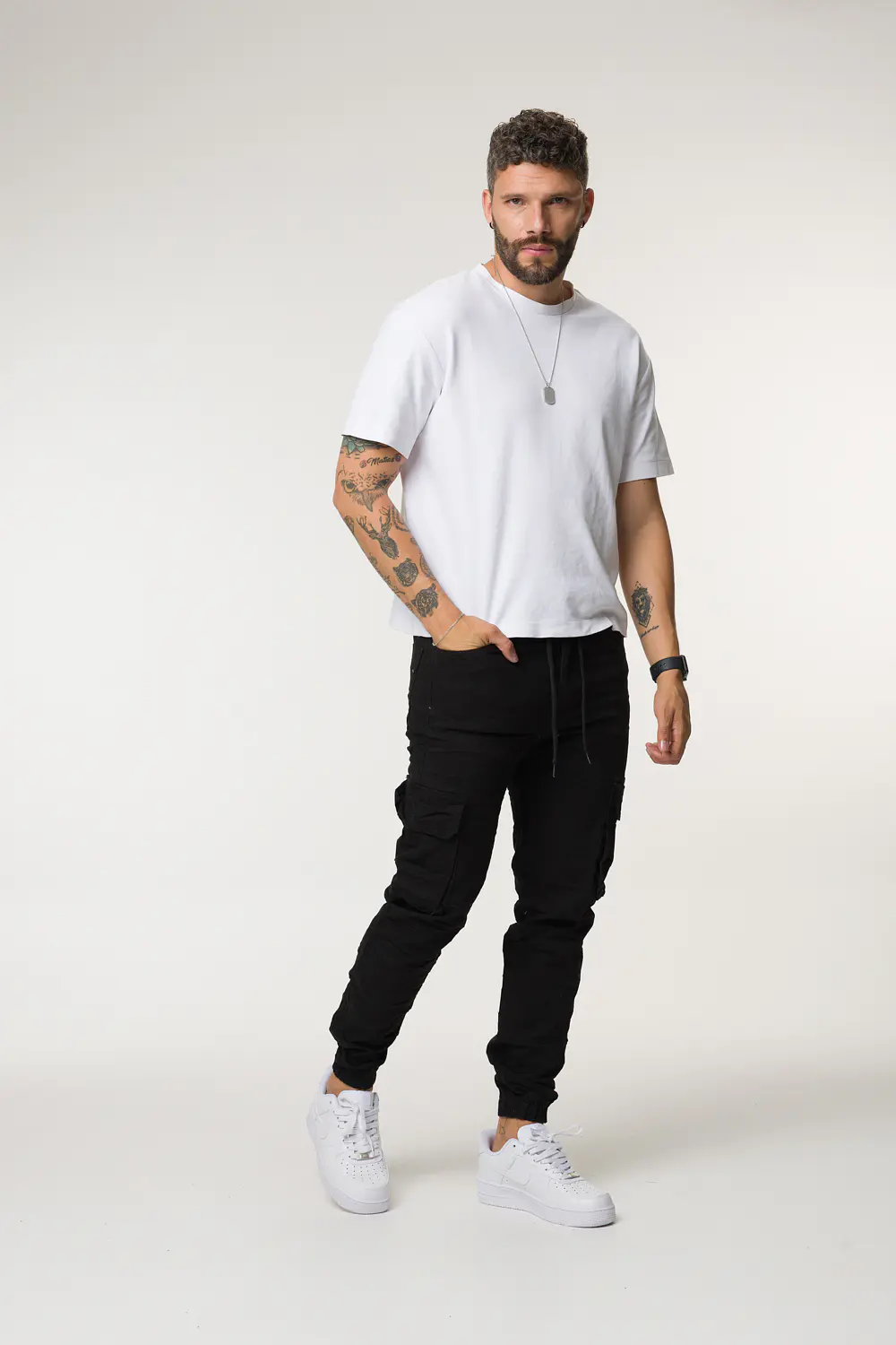 CARGO DRIL TONO NEGRO 4