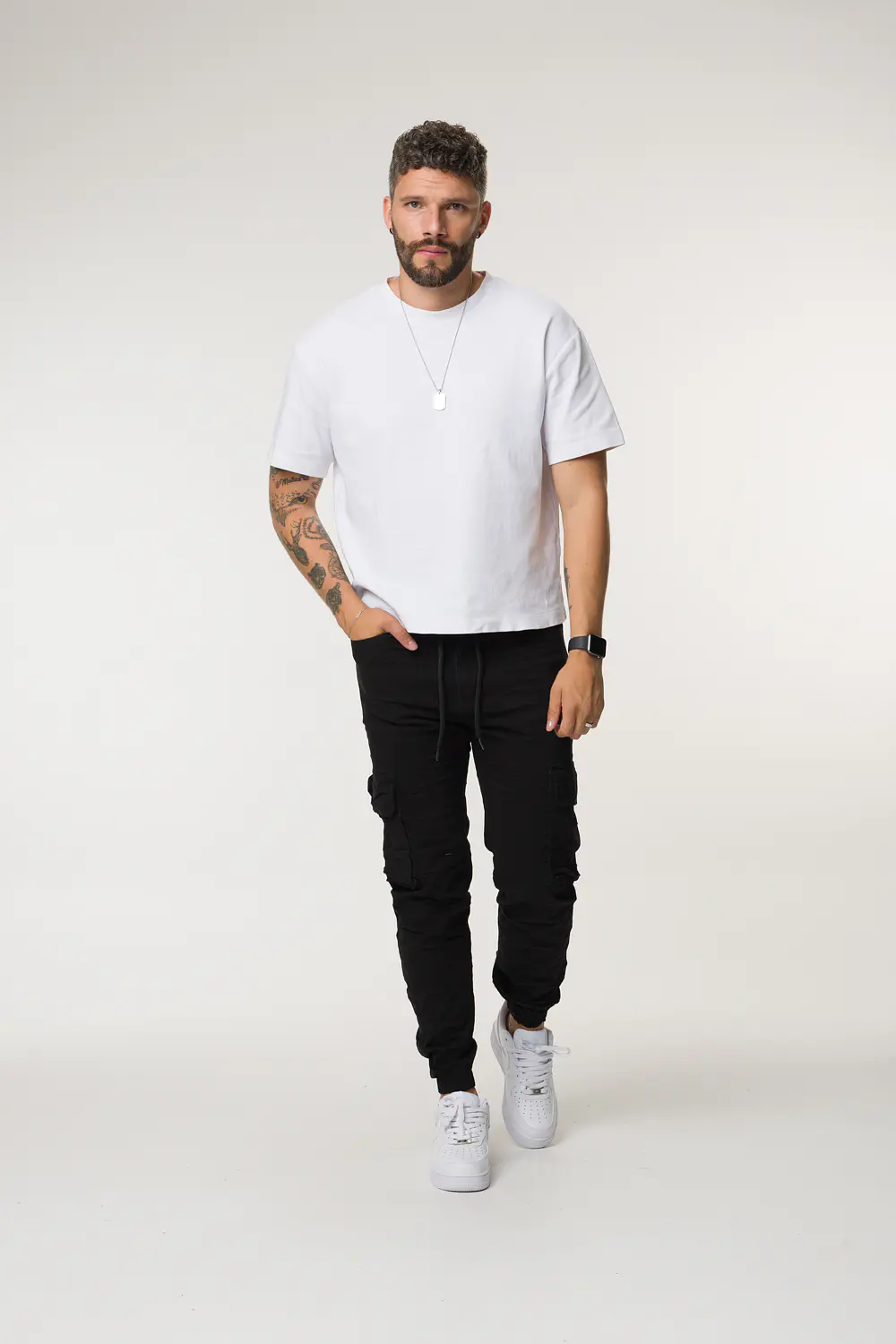 CARGO DRIL TONO NEGRO 6