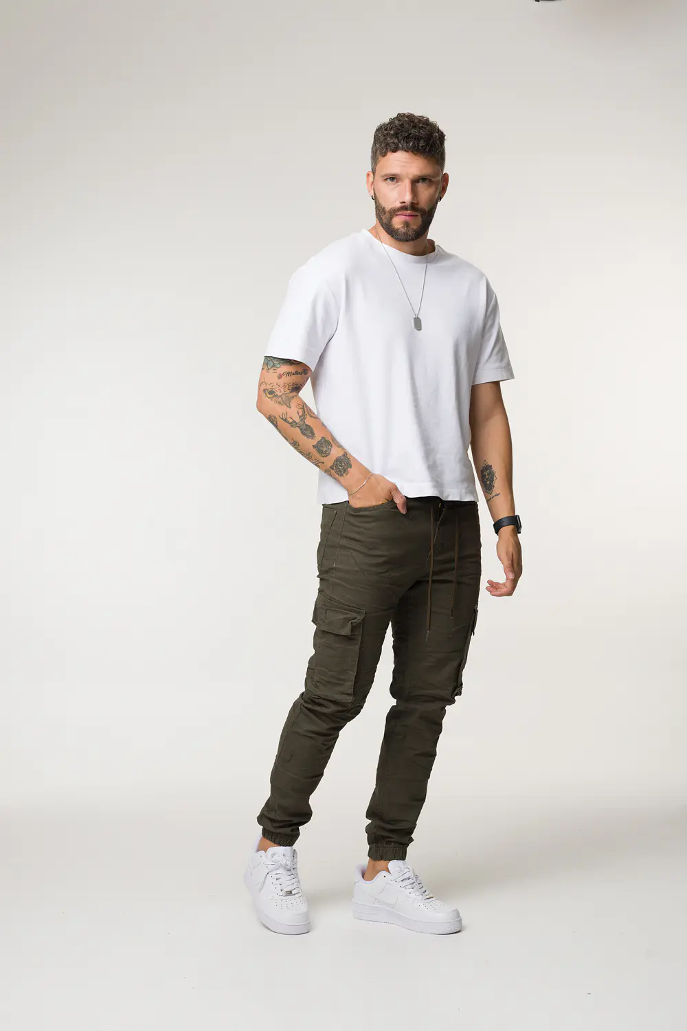 CARGO DRIL TONO VERDE