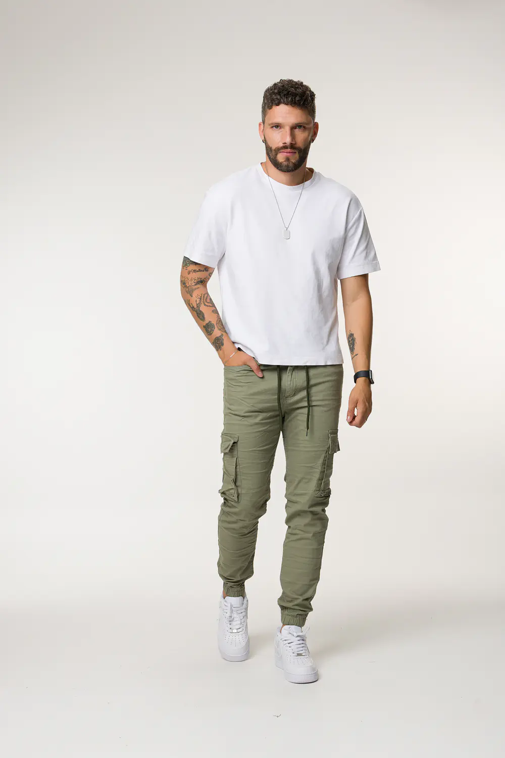 CARGO DRIL TONO VERDE CLARO 1