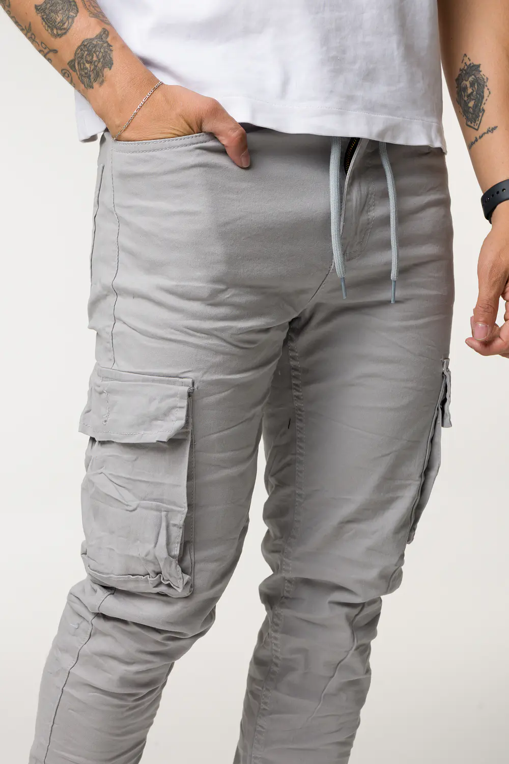 CARGO DRIL TONO GRIS CLARO 5