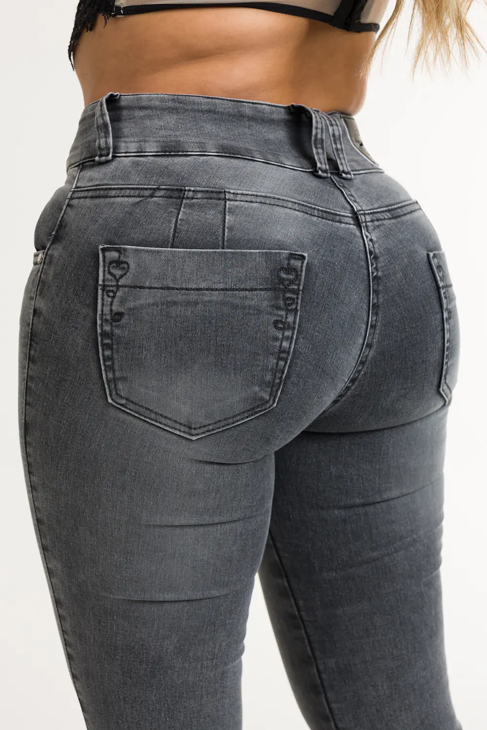 Jean Para Dama Bota Campana - Denim Gris 3