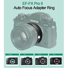 Fujifilm adaptador Para lentes CANON - Autofócus  XF PRO II NOVO com anel abertura eletrónico  