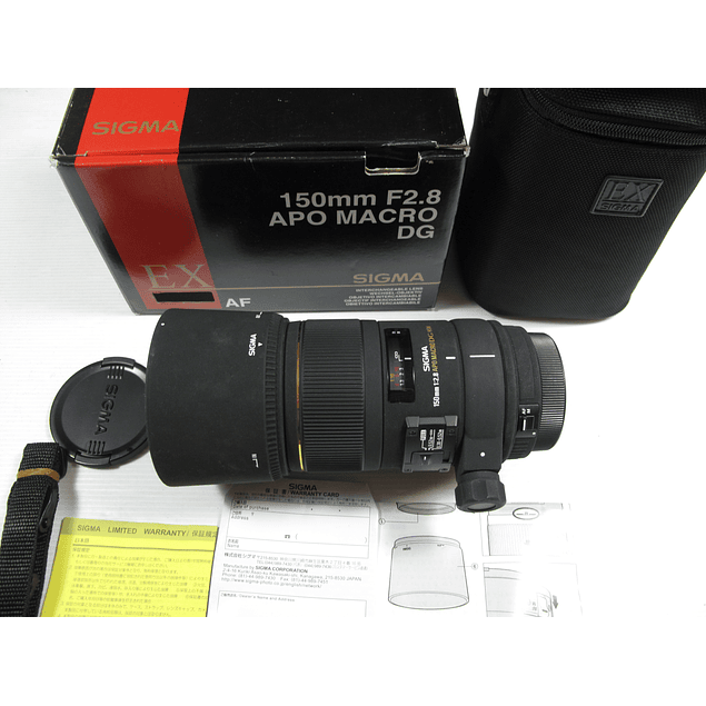 Sigma / Canon 150mm 2,8 APO, MACRO, DG, HSM estado TOP