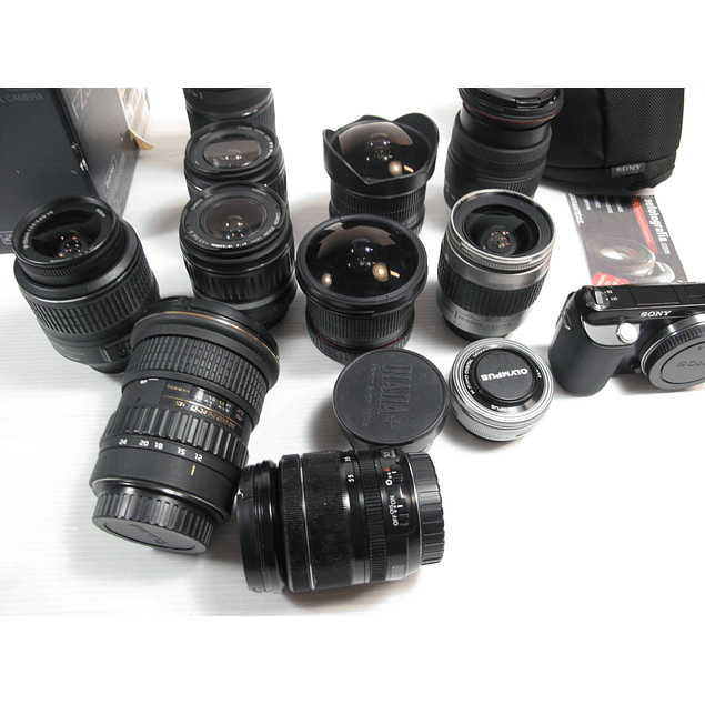 Canon / Nikon lote de 10 lentes e 2 máquinas - Ver descrição