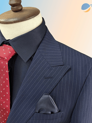 Conjunto Terno Masculino Slim Premium Risca de Giz - Azul Marinho