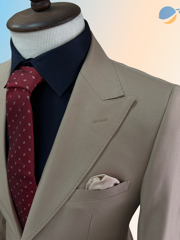 Conjunto Terno Masculino Slim Fit Lapela em Bico - Areia 1