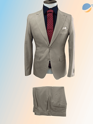 Conjunto Terno Masculino Slim Fit Lapela em Bico - Areia