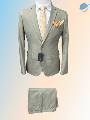 Conjunto Terno Masculino Slim Fit - Cinza Claro