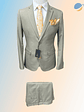 Conjunto Terno Masculino Slim Fit - Cinza Claro - Thumbnail 1