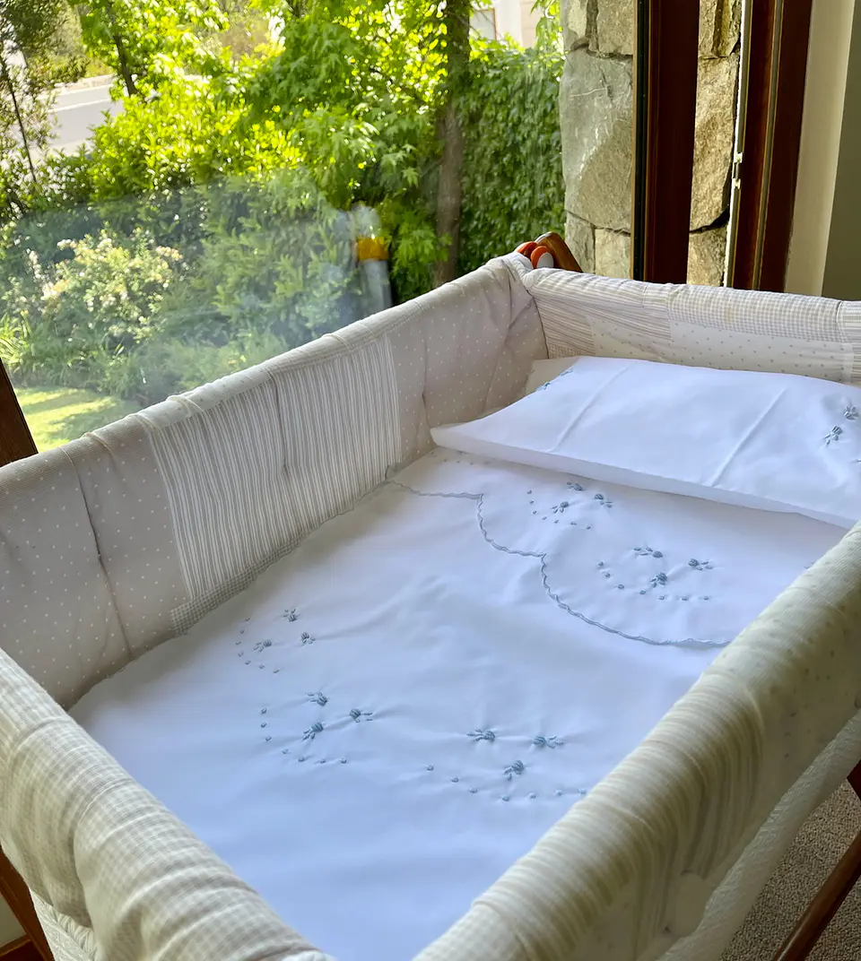 Sábanas Bordadas Abejas Celeste 2