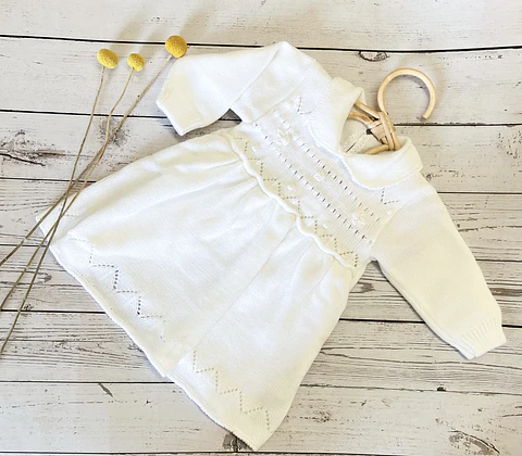 Vestido Blanco Josefina Manga Larga