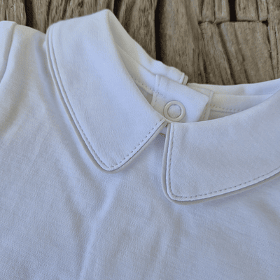 Body con Cuello Ribete Gris Perla