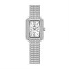 Reloj en acero con efecto diamante rectangular