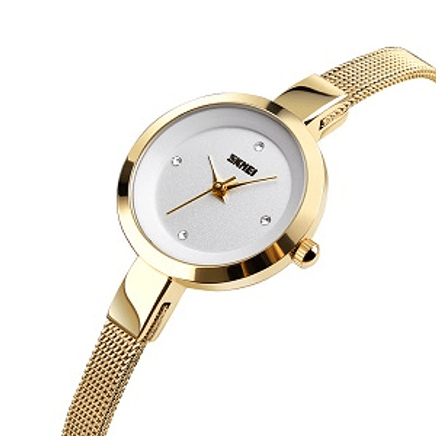 Reloj en acero elegante cuatro brillantes