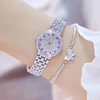Reloj con efecto diamante en acero