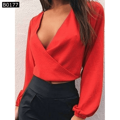 Blusa juvenil con escote en v