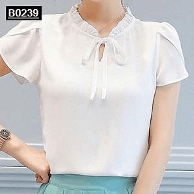 Blusa de moda manga con corte cruzado