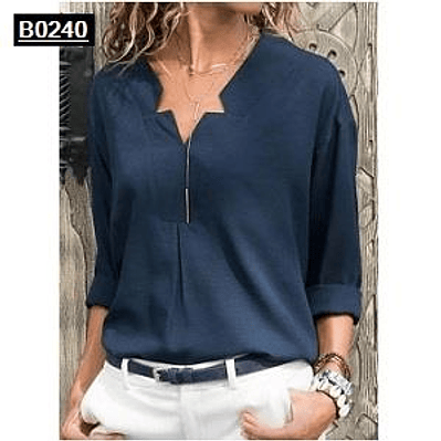 Blusa de moda con escote en estrella