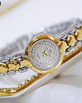 Reloj en acero fondo diamantes