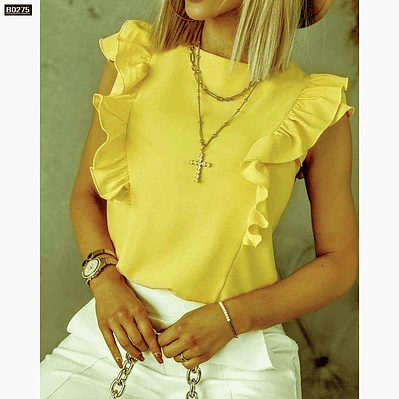 Blusa de moda con arandelas cortas