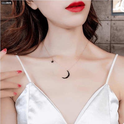 Collar De Luna y Estrella Con Brillantes