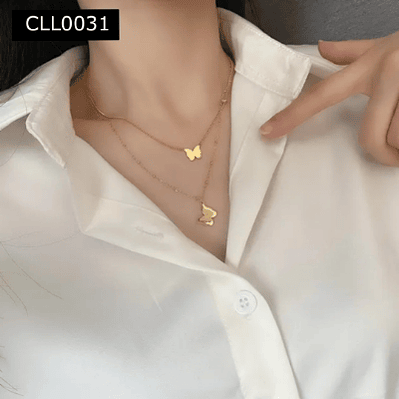 Collar Doble Con Mariposas