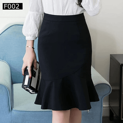 Falda Elegante Con Corte Cruzado