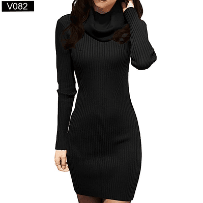 Vestido Ajustado en Tela Acanalada