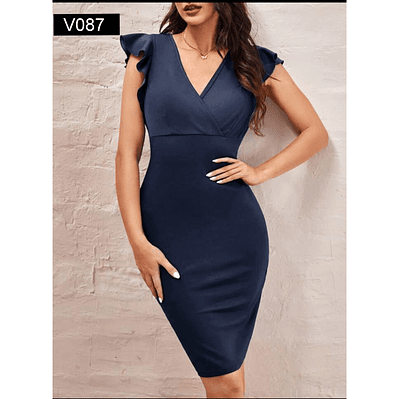 Vestido De Moda Cruzado Con Manga de Boleros